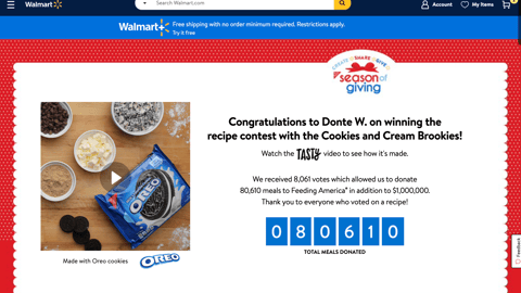 Walmart Nabisco 'Create. Share. Give' Season of Giving Showcase